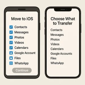 Switching from Android to iPhone: Complete Data Transfer Guide (2025) 11 Choose What to Transfer with Move to iOS