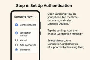 Step 6: Set Up Authentication in Samsung Flow