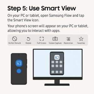 Step 5: Use Smart View with Samsung Flow